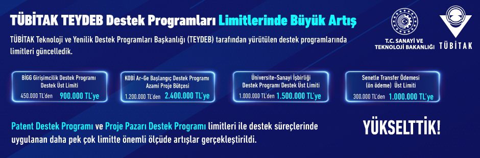 TÜBİTAK TEYDEB Destek Üst Limitleri